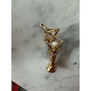 Vintage 14k Charm Souvenir Bourbon & Conti Street Lamp New Orleans with pearl